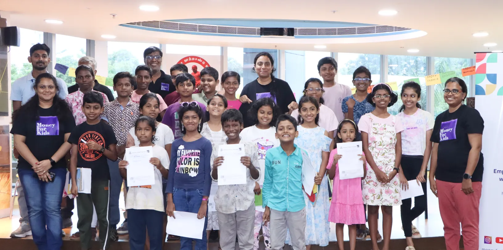 Group photo from a Money for Kids session
